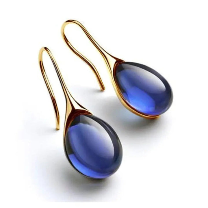 Teardrop Ohrringe aus Kristall | Gold Cat’s Eye Design
