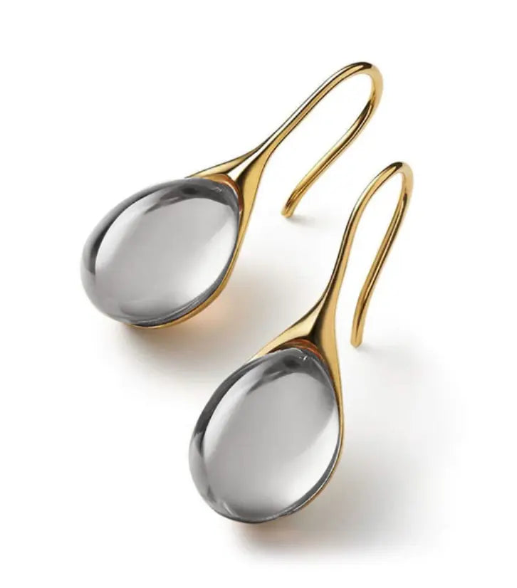 Teardrop Ohrringe aus Kristall | Gold Cat’s Eye Design