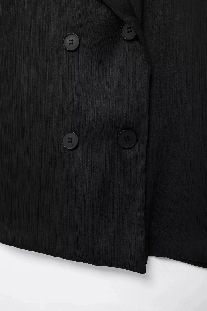 Doppelreihiger Blazer & Weite Bein Hosen Set | Oversized Fit