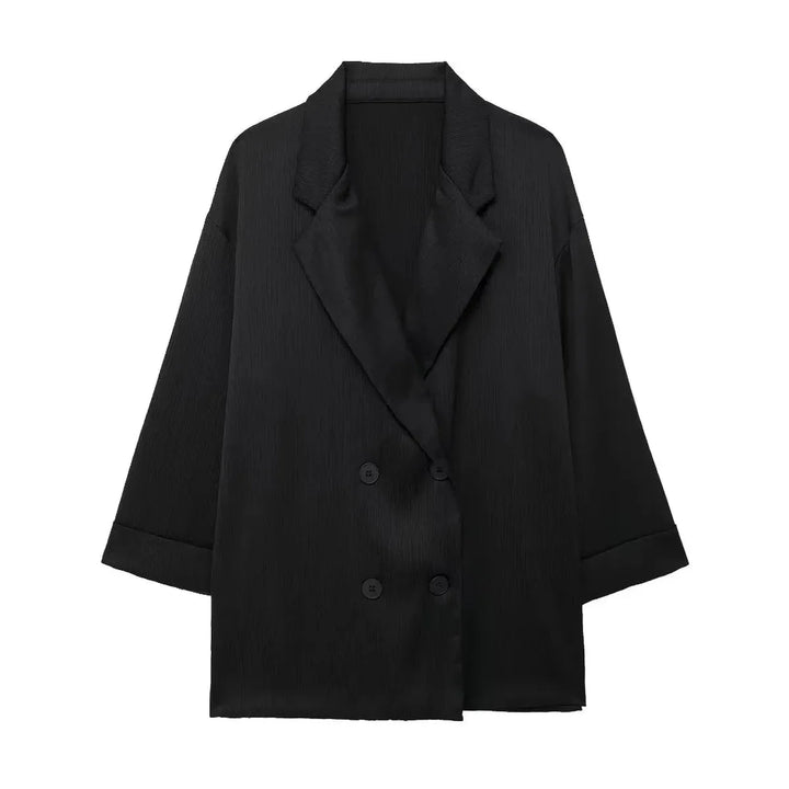 Doppelreihiger Blazer & Weite Bein Hosen Set | Oversized Fit