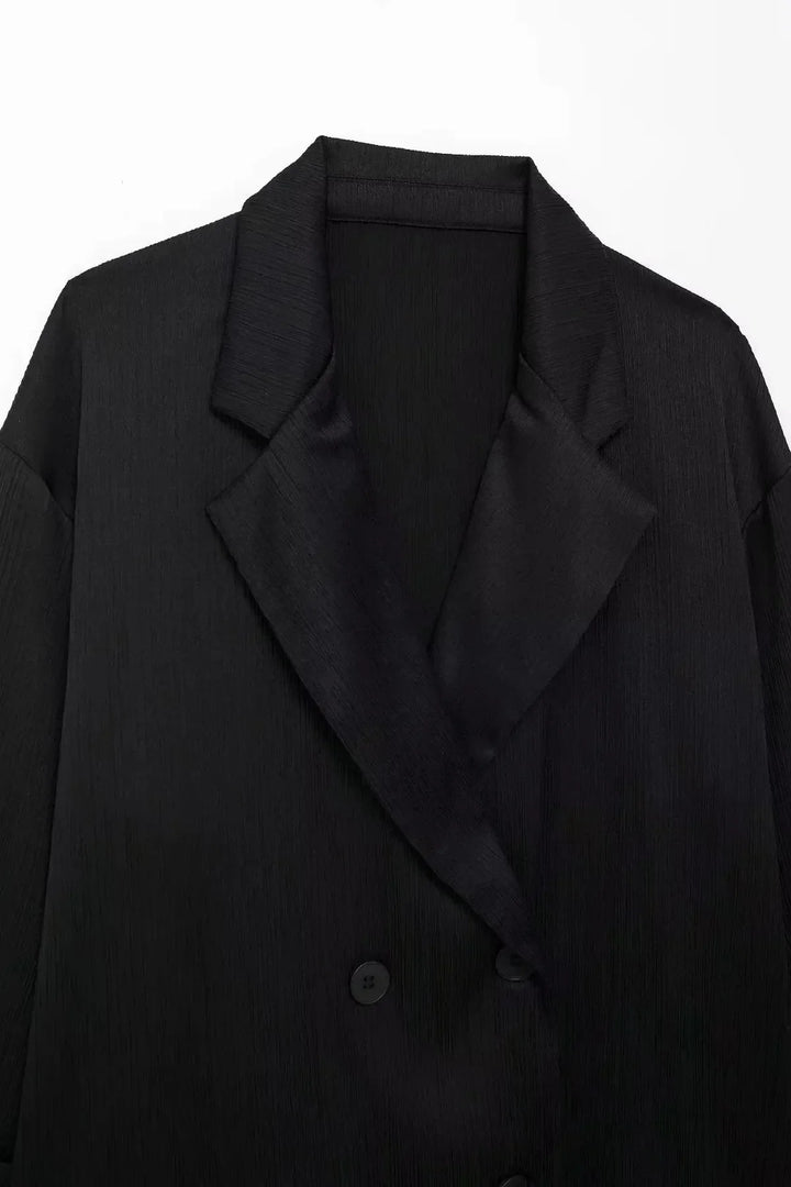 Doppelreihiger Blazer & Weite Bein Hosen Set | Oversized Fit