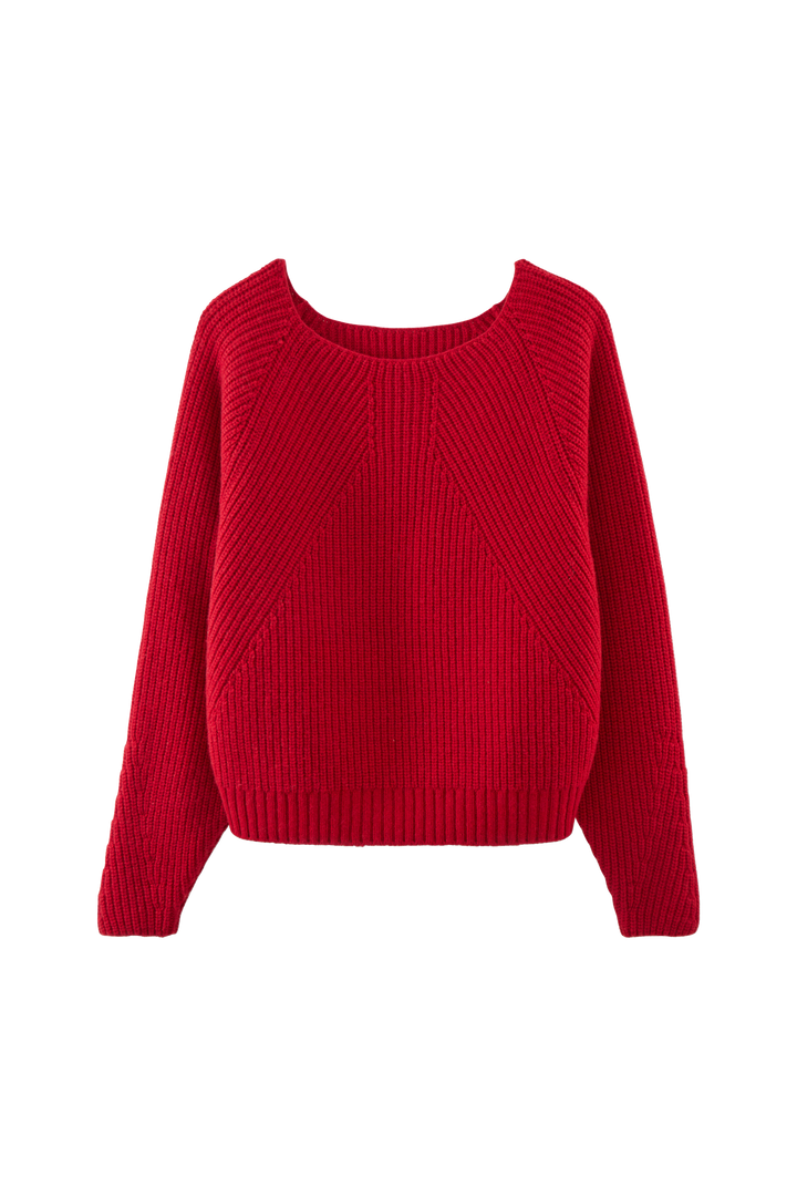 Merino Wolle Pullover | Rippstrick | Lässiger Schnitt
