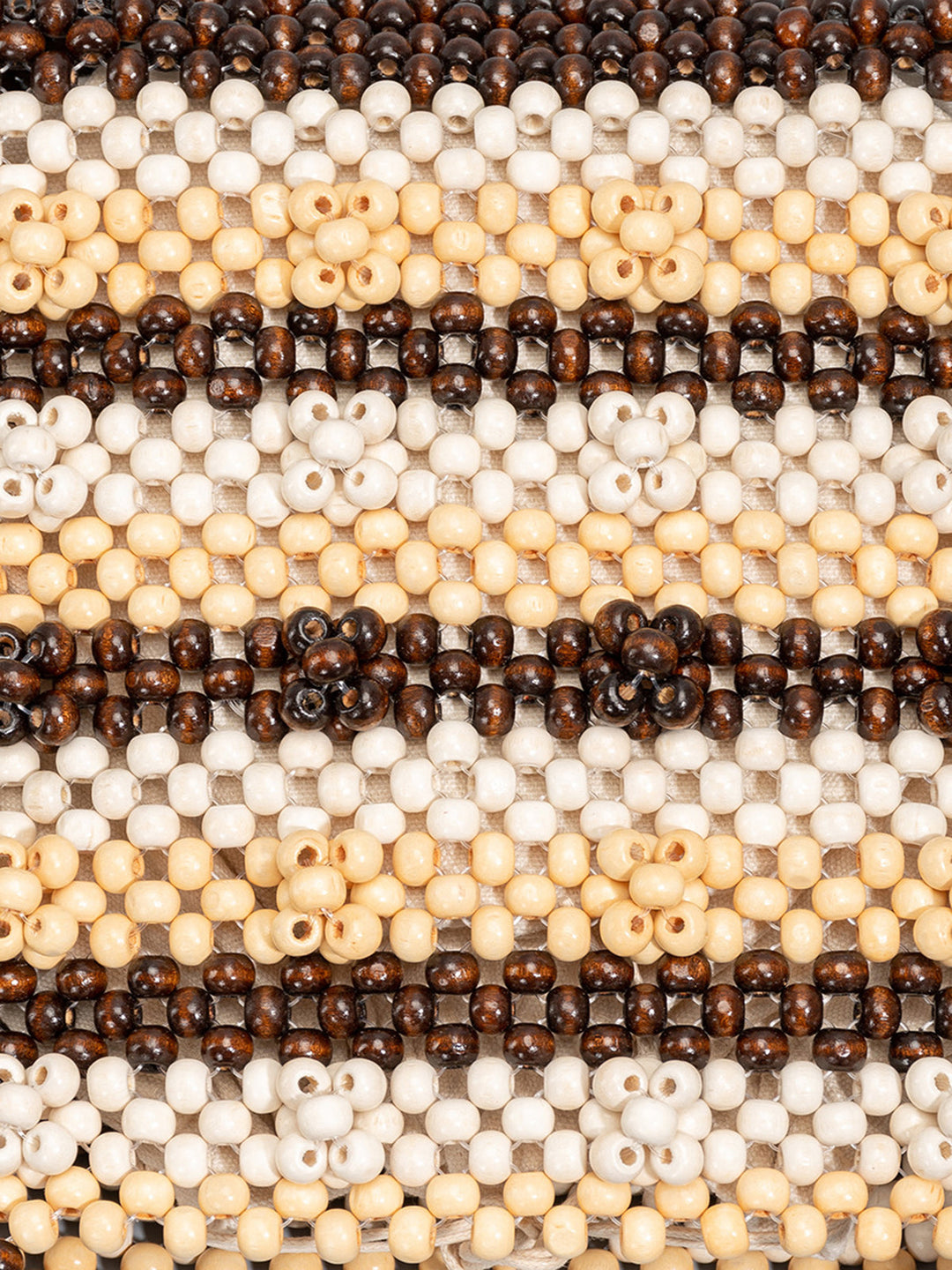 Handgefertigte Streifen Perlen Tasche | Strukturierter Griff