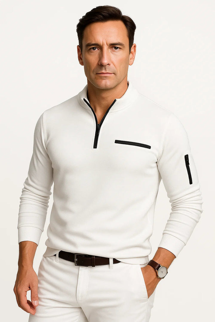 Viertel-Reißverschluss Pullover | Slim Fit Thermo-Strick