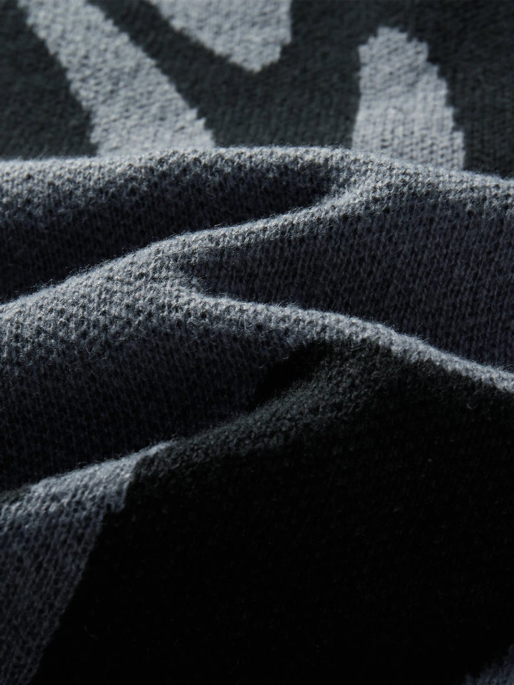 Jacquard Strickpullover | Abstract Muster Rundhals