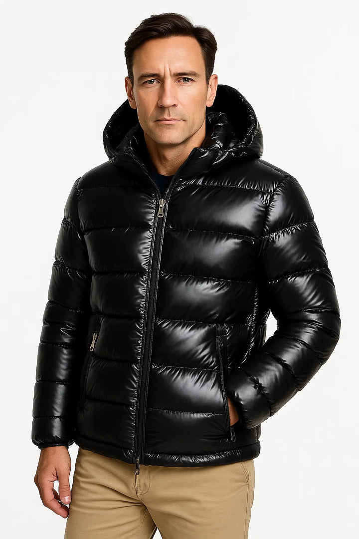 Winter Pufferjacke mit Kapuze | Leichte isolierte Schale