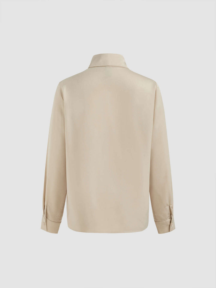 Chiffon Schleifenbluse | Langarm | Regular Fit