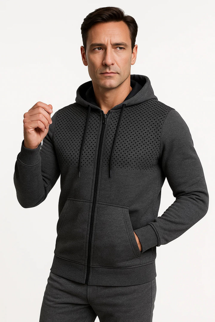 Zip Hoodie | Polka Print | Leichtes Fleece | Regulär Fit
