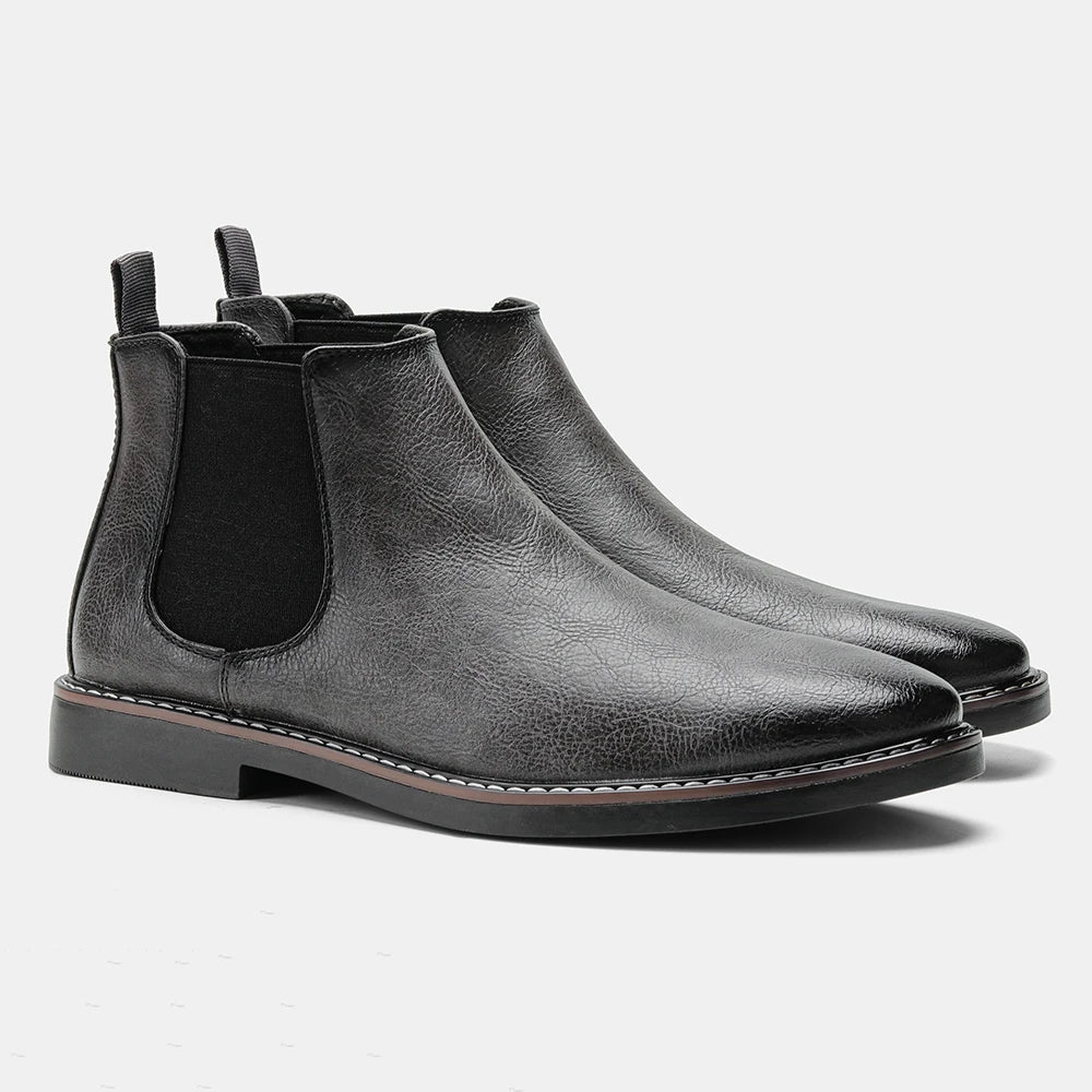 Chelsea Boots | Retro Slip-On | Synthetisches Leder