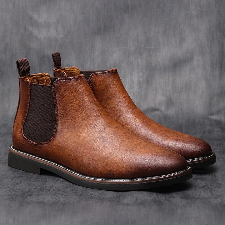 Chelsea Boots | Retro Slip-On | Synthetisches Leder