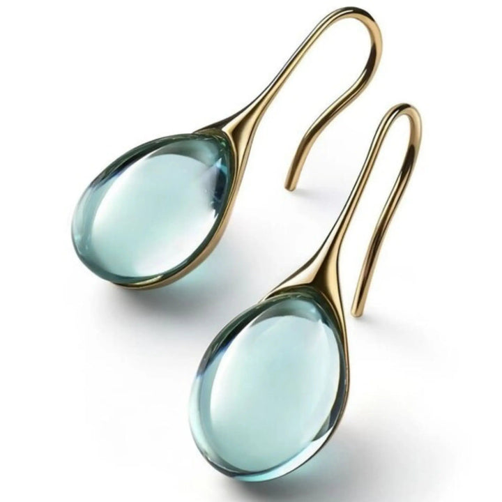 Teardrop Ohrringe aus Kristall | Gold Cat’s Eye Design
