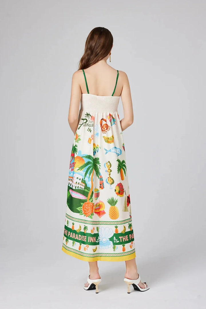 Cami Maxi Kleid | Paradise Print | Relaxed Fit | Sommer
