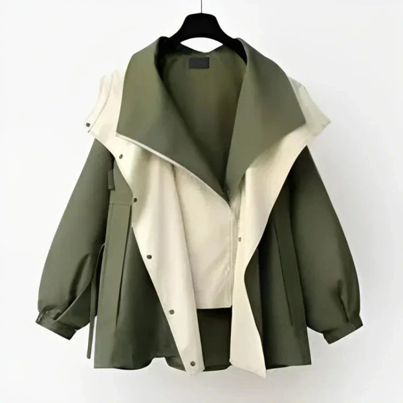 Zweifarbige Oversized Jacke | Modernes Kontrastdesign | Leichtes Layer