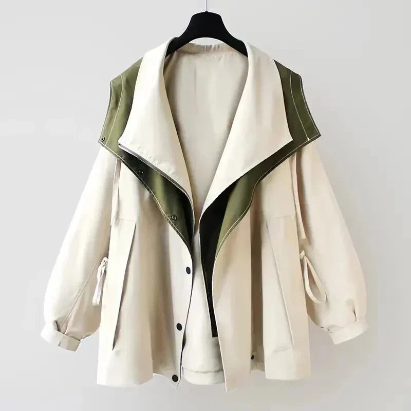 Zweifarbige Oversized Jacke | Modernes Kontrastdesign | Leichtes Layer
