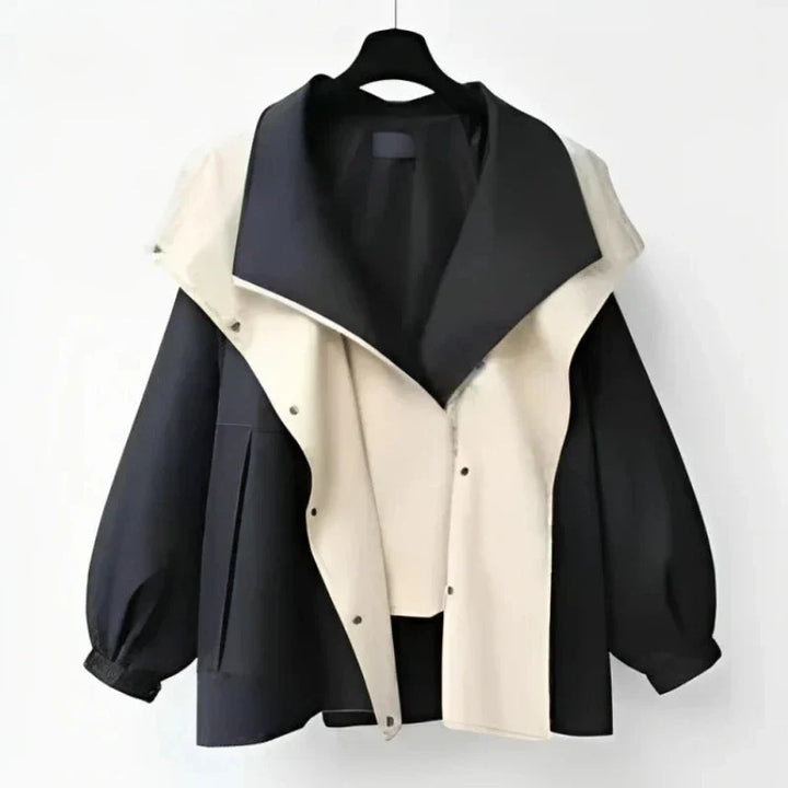 Zweifarbige Oversized Jacke | Modernes Kontrastdesign | Leichtes Layer