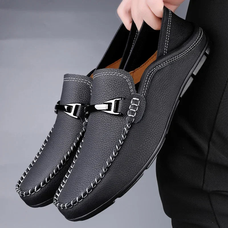 Leder Slipper | Echtes Rindsleder | Slip-On Design