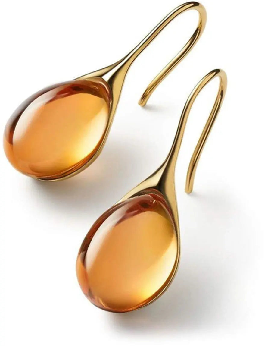 Teardrop Ohrringe aus Kristall | Gold Cat’s Eye Design