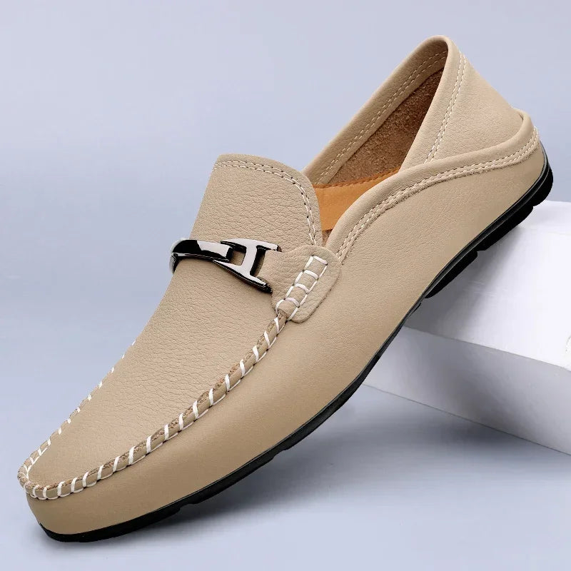 Leder Slipper | Echtes Rindsleder | Slip-On Design