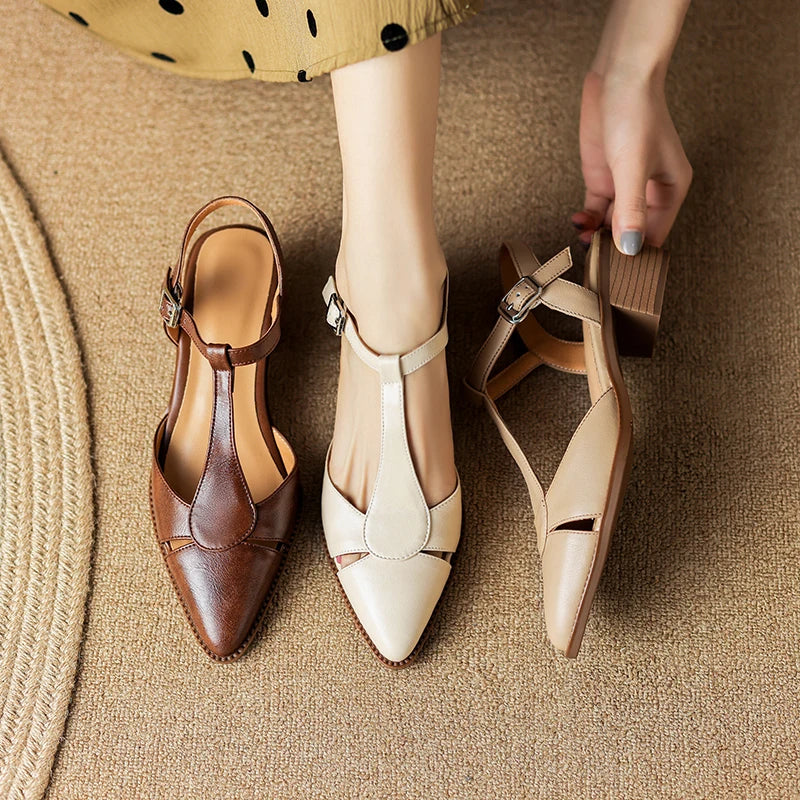 Kleidungsstück: Serana Leder Slingback Pumps | Spitz | Verschluss