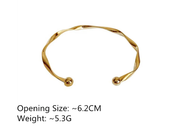 Offenes Armband | Minimalistisch Gold | Verstellbar - Size Chart