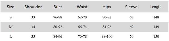 Maxikleid mit langen Ärmeln und Turtleneck | Stretch Fit | Bodenlang - Size Chart