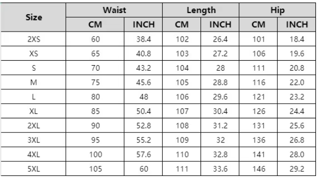 Weitblick Weite Beinform Strandhose | Elastischer Bund - Size Chart