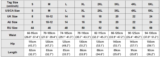 A-Linie Midi Rock | Hohe Taillierung | Abstrakter Druck - Size Chart