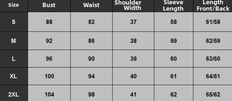 Belted Cotton Trench Coat | Doppelreihig | Kurz - Size Chart