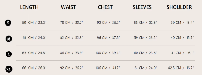 Fringe Detail Coat | Relaxed Fit - Size Chart