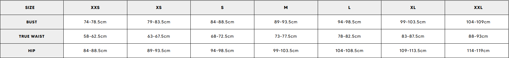 Besticktes Korsett Top | Spitzen-Träger | Peplum Silhouette - Size Chart