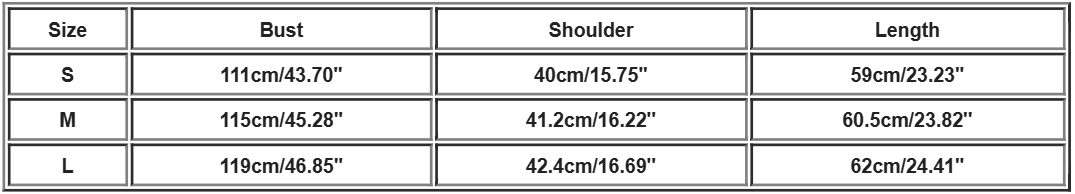 Steppweste | Ärmellos | Stehkragen | Relaxed Fit - Size Chart