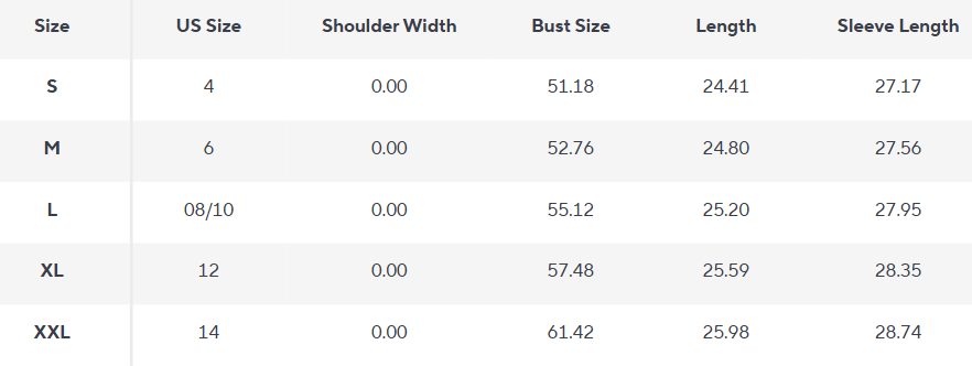 Kurze Wollmischung Jacke | V-Ausschnitt | Minimalistische Silhouette - Size Chart