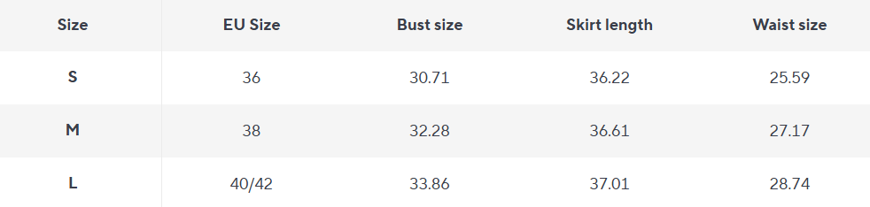 Blumen Midi Kleid | Blaues Blütenmuster | Romantische Französische Silhouette - Size Chart
