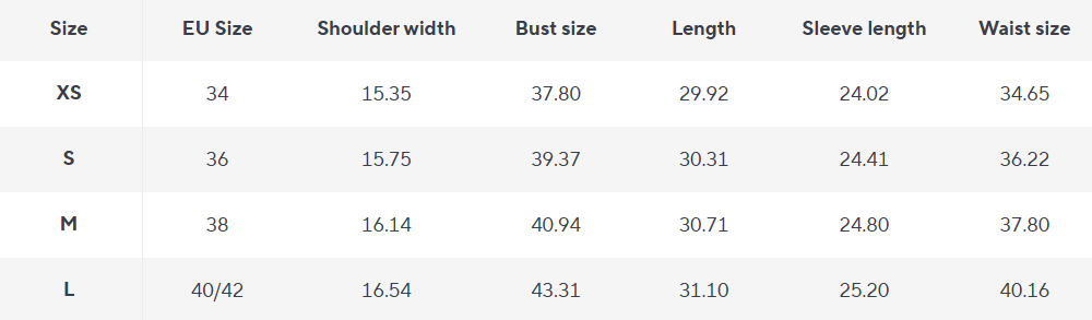 Belted Winter Coat | High Neck Collar | Minimalist Silhouette - Size Chart