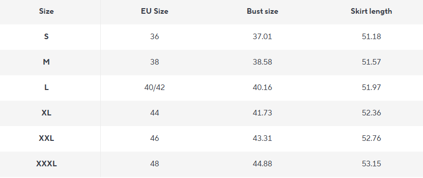 Baumwoll Midi Kleid | V-Ausschnitt | Verstellbare Spaghetti-Träger - Size Chart