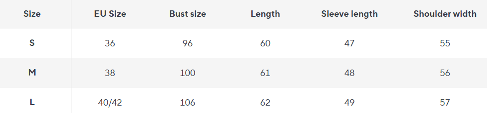 V-Ausschnitt Scuba Top | Strukturstrick | Langarm Modern Fit - Size Chart