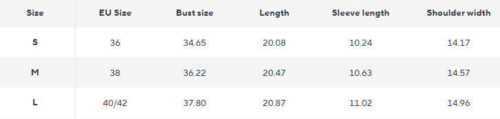 Strickjacke mit kurzen Ärmeln | Goldene Knopfdetails | Slim Fit - Size Chart