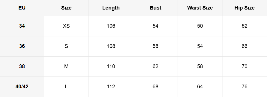Rippstrick Midi Kleid | V-Ausschnitt | Spaghetti-Träger - Size Chart