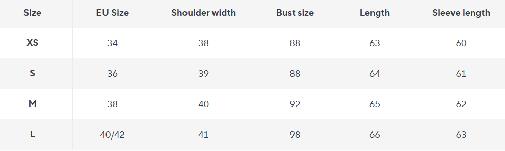 Fitted Blazer mit goldenen Knöpfen | Strukturierte Silhouette - Size Chart
