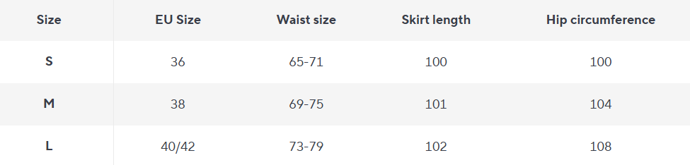 Spitzen Maxi Rock | Sheer Overlay und gerader Schnitt - Size Chart