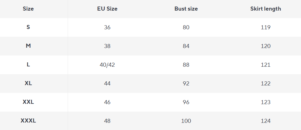 Glanzstück Angélique Maxi Dress | Two-Tone Fit and Flare, Spaghetti Straps - Size Chart