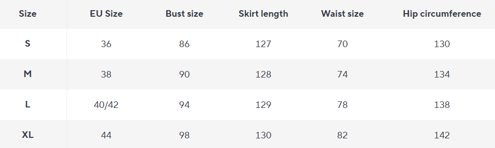 Glanzstück Livora Ruffled Maxi Dress | Halterneck | Layered Chiffon - Size Chart