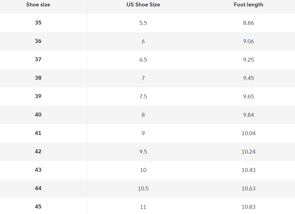 Canvas Sandalen | Offene Spitze | Gepolsterte Sohle - Size Chart