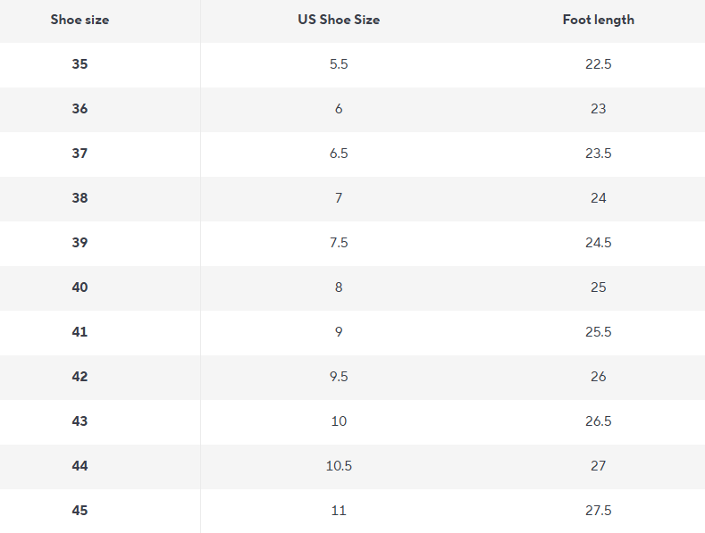 Isla Coast Sandal | Gewebtes Obermaterial mit gepolsterter Sohle - Size Chart