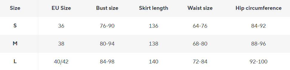 Maxikleid Nachtfall | Cut-out Turtleneck | Langarm - Size Chart