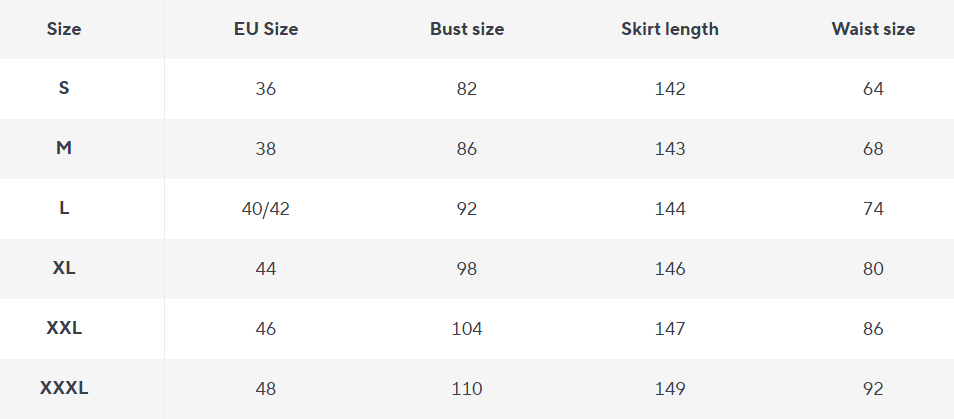 Maxikleid mit Paisleymuster | V-Ausschnitt | Rüschensaum - Size Chart