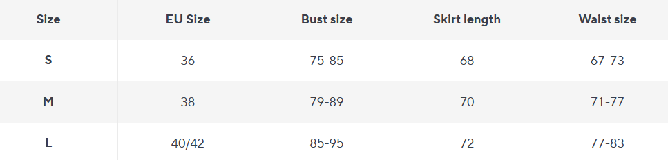 Aermelloses Mini Kleid | Boot Ausschnitt | Hoch Tailliertes Gefaltetes Rock - Size Chart