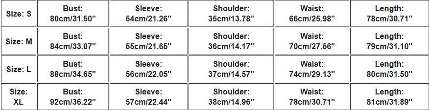 Blazer Mini Kleid | Strukturierter Revers | Lange Ärmel - Size Chart