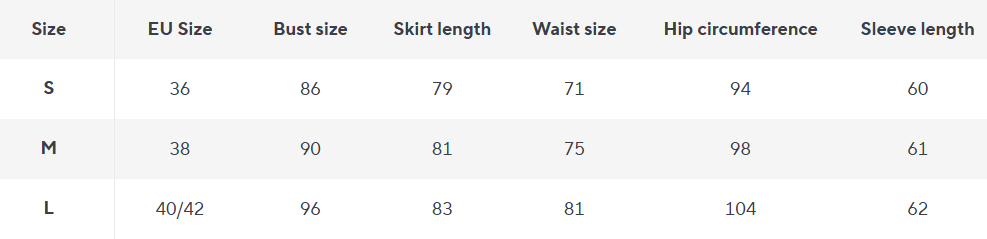 Blazer Mini Kleid | Plissierter Rock | Kristallknopf Detail - Size Chart