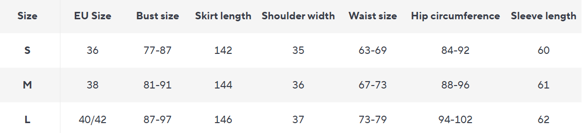 Maxikleid | Blumenmuster | Hoher Ausschnitt | Slim Fit - Size Chart